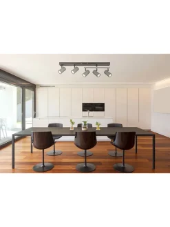Globo lighting Decken- & Hängeleuchten<Deckenleuchte "Robby" in Schwarz/ Grau - (B)70 x (H)17 x (T)35 cm