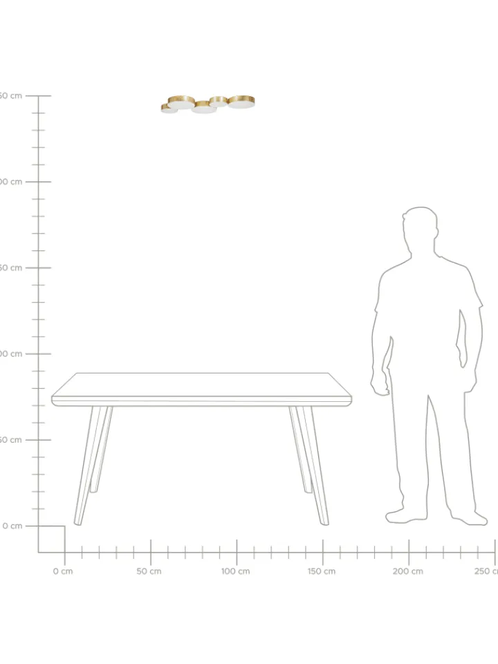 Beliani Decken- & Hängeleuchten<Deckenleuchten LUGA in Gold - (W) 54 x (H) 3 x (L) 20 cm