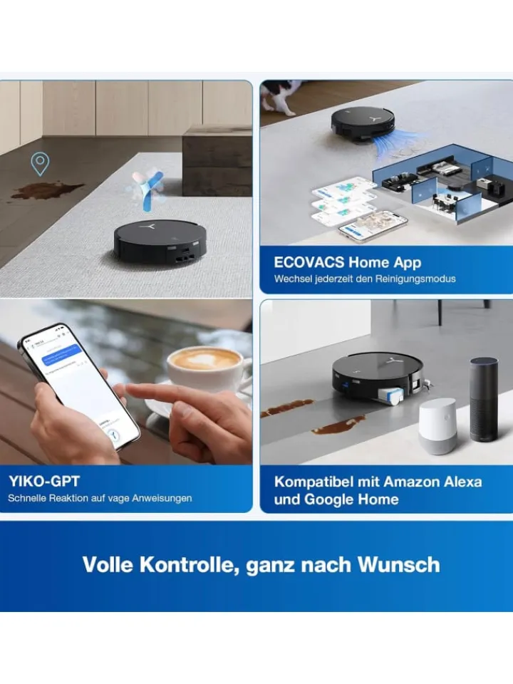 Ecovacs Staubsauger<DEEBOT X8 OMNI BLACK EU Saugroboter in Schwarz