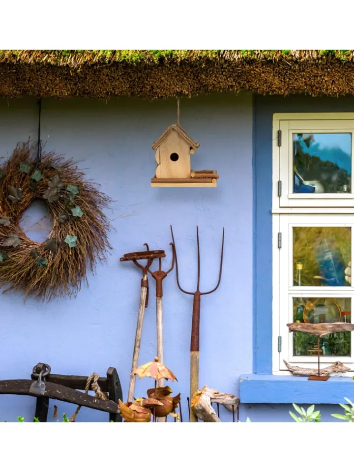 relaxdays Gartendekoration<Deko Vogelhaus in Natur