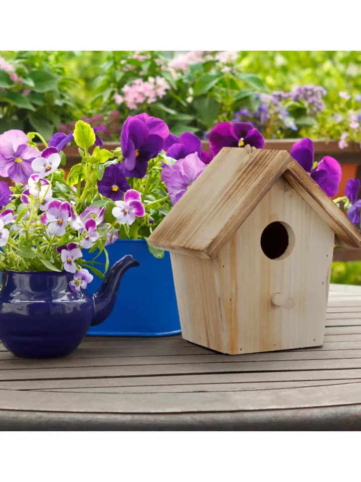 relaxdays Gartendekoration<Deko Vogelhaus in Natur