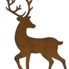 POSIWIO Gartendekoration|Gartendekoration<Dekoaufsteller "Hirsch mit Vögeln" in Hellbraun - (B)39,5 x (H)52 cm