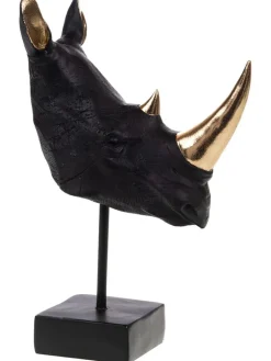 Amadeus Dekofiguren & -Objekte<Dekoaufsteller "Rhinoceros" in Schwarz/ Gold - (H)18 cm