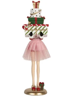 Clayre & Eef Dekofiguren & -Objekte<Dekofigur "Frau" in Rot/ Rosa - (H)36 cm