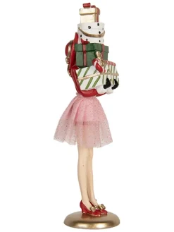 Clayre & Eef Dekofiguren & -Objekte<Dekofigur "Frau" in Rot/ Rosa - (H)36 cm