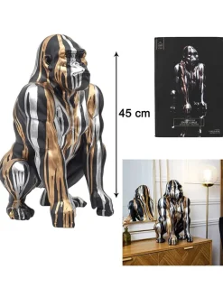 The Concept Factory Dekofiguren & -Objekte<Dekofigur in Schwarz/ Silber/ Gold - (H)45 cm