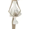 J Line Dekofiguren & -Objekte<Dekofigur in Weiß/ Taupe - (B)15,5 x (H)45 x (T)10 cm