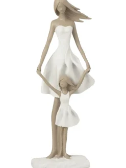 J Line Dekofiguren & -Objekte<Dekofigur in Weiß/ Taupe - (B)15,5 x (H)45 x (T)10 cm