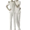J Line Dekofiguren & -Objekte<Dekofigur in Weiß/ Taupe - (B)13,5 x (H)26 cm