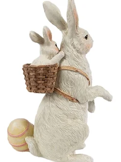 Clayre & Eef Dekofiguren & -Objekte<Dekofigur "Kaninchen" in Beige - (B)10 x (H)16 x (T)9 cm