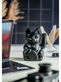Donkey Dekofiguren & -Objekte<Dekofigur ''Lucky Cat'' in Schwarz - (B)10,5 x (H)15 x (T)8,5 cm