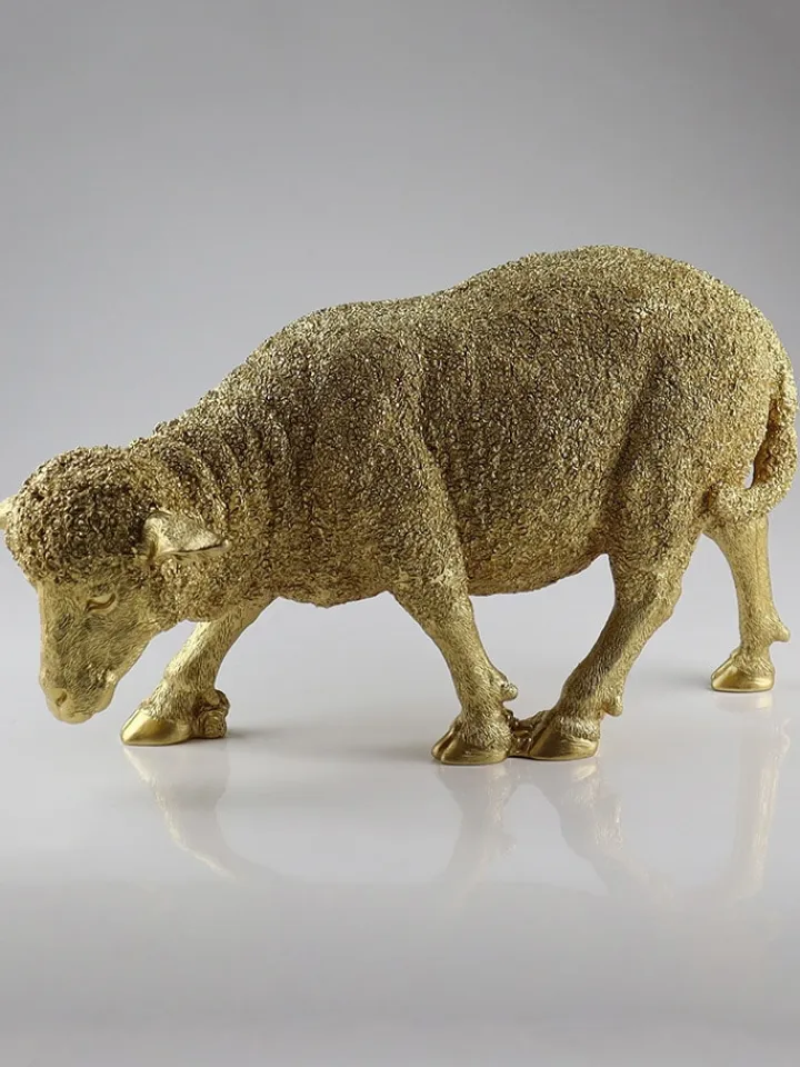 AM Design Dekofiguren & -Objekte<Dekofigur ''Schaf'' in Gold - (B)50 x (H)28 x (T)17,5 cm