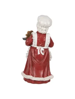 Clayre & Eef Dekofiguren & -Objekte<Dekofigur "Weihnachtsfrau" in Rot/ Weiß - (B)15 x (H)30 cm