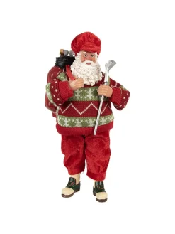 Clayre & Eef Dekofiguren & -Objekte<Dekofigur "Weihnachtsmann" in Rot - (H)28 cm