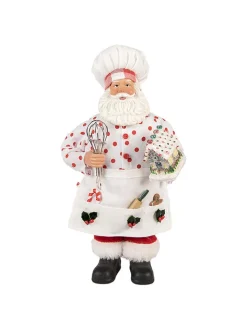 Clayre & Eef Dekofiguren & -Objekte<Dekofigur "Weihnachtsmann" in Weiß/ Rot - (B)15 x (H)28 cm