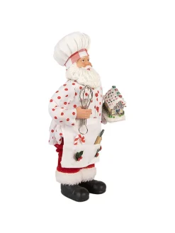 Clayre & Eef Dekofiguren & -Objekte<Dekofigur "Weihnachtsmann" in Weiß/ Rot - (B)15 x (H)28 cm