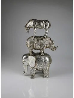 AM Design Dekofiguren & -Objekte<Dekofigur "Wilde Tiere" in Silber - (B)23 x (H)33 cm
