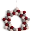 Gry & Sif Wohndekoration<Dekohänger ''Ball Star'' in Grau/ Rot - Ø 17 cm