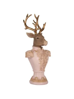 Clayre & Eef Dekofiguren & -Objekte<Dekoobjekt "Hirsch" in Rosa/ Gold - (B)16 x (H)36 x (T)14 cm