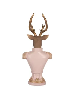 Clayre & Eef Dekofiguren & -Objekte<Dekoobjekt "Hirsch" in Rosa/ Gold - (B)16 x (H)36 x (T)14 cm
