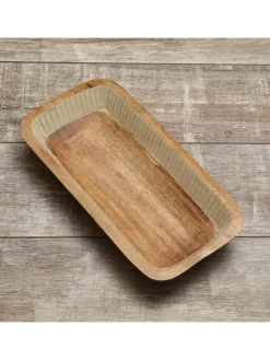 MARELIDA Dekoschalen<Dekoschale aus Mangoholz in natur/weiß - L: 40cm