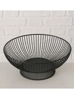 Boltze Dekoschalen<Dekoschale "Balu" in Schwarz - (H)10 x Ø 25,4 cm