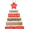POSIWIO Wohndekoration<Dekoschild "Frohes Fest" in Rot/ Weiß/ Hellbraun - (B)40 x (H)70 cm