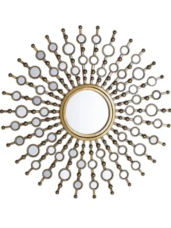 Beliani Spiegel<Dekospiegel BLOIS in Gold - (W) 70 x (H) 70 x (L) 3 cm