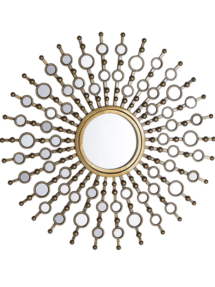Beliani Spiegel<Dekospiegel BLOIS in Gold - (W) 70 x (H) 70 x (L) 3 cm