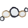 Beliani Spiegel<Dekospiegel CHARNY in Gold/Schwarz - (W) 109 x (H) 44 x (L) 3 cm