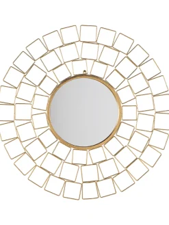 Beliani Spiegel<Dekospiegel LABRIT in Gold - (W) 90 x (H) 90 x (L) 3 cm