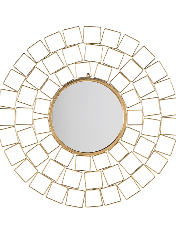 Beliani Spiegel<Dekospiegel LABRIT in Gold - (W) 90 x (H) 90 x (L) 3 cm