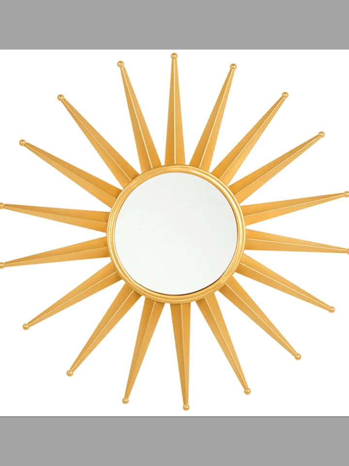 Beliani Spiegel<Dekospiegel PERELLI in Gold - (W) 60 x (H) 60 x (L) 3 cm