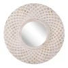 Beliani Spiegel<Dekospiegel POMARO in Braun/Weiß - (W) 60 x (H) 60 x (L) 2 cm