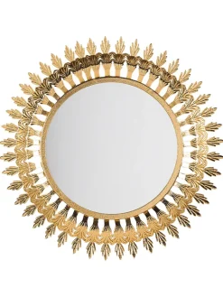 Beliani Spiegel<Dekospiegel VOREY in Gold - (W) 60 x (H) 60 x (L) 4 cm