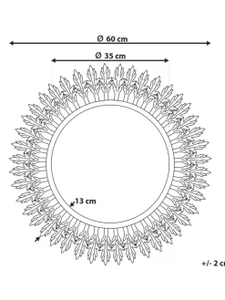 Beliani Spiegel<Dekospiegel VOREY in Gold - (W) 60 x (H) 60 x (L) 4 cm