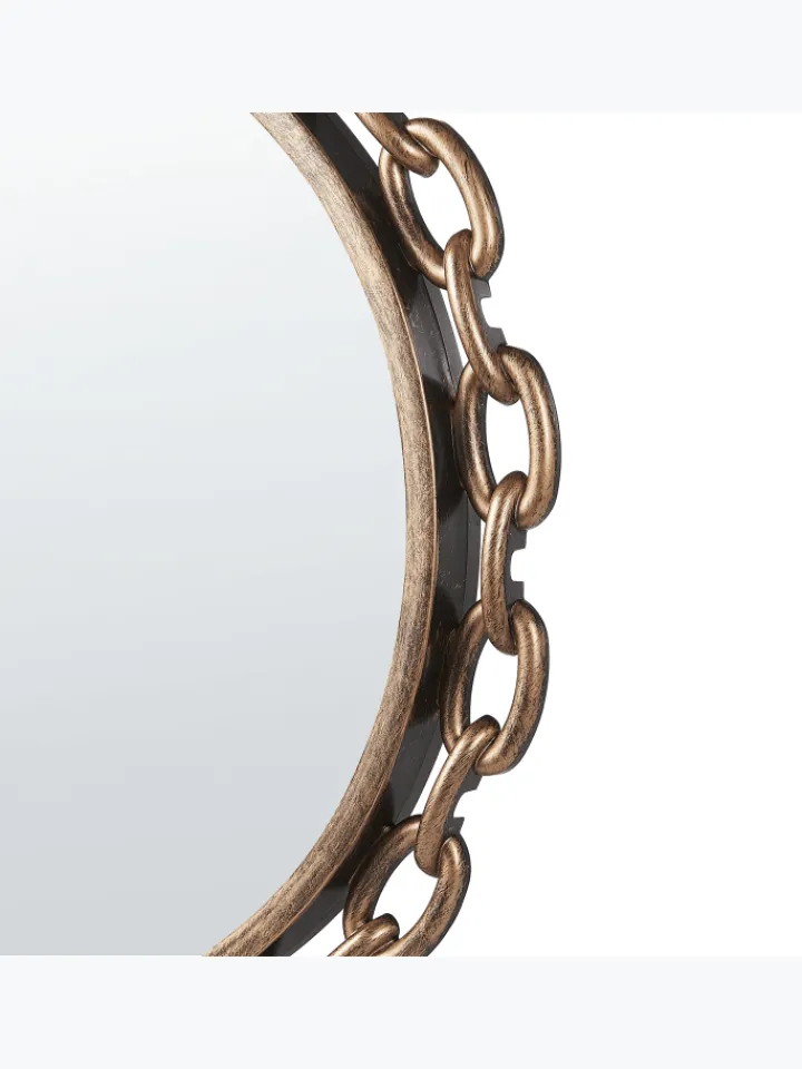 Beliani Spiegel<Dekospiegel YEBRA in Gold - (W) 46 x (H) 46 x (L) 4 cm