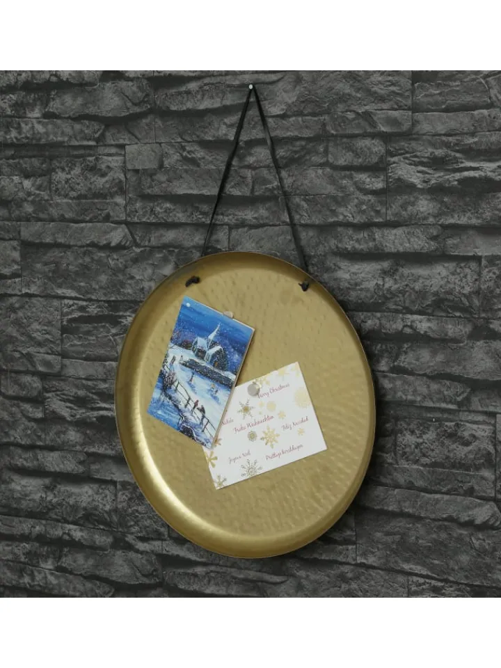 MARELIDA Dekoschalen<Dekotablett Dekoteller aus Metall magnetisch D: 38,5cm in gold