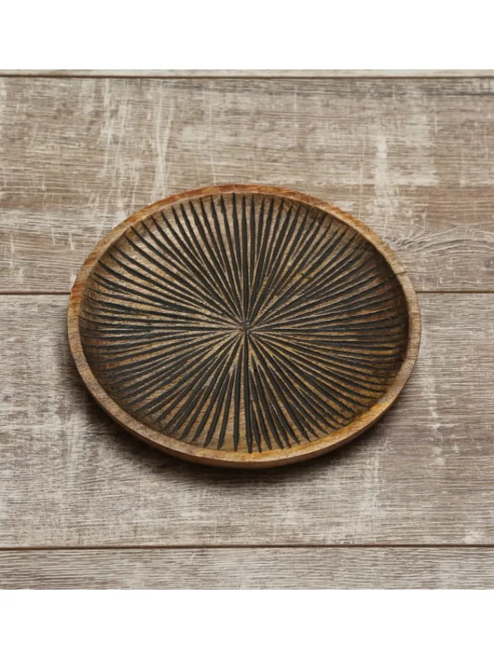 MARELIDA Dekoschalen<Dekoteller aus Mangoholz in braun - D: 22,5cm