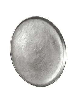MARELIDA Dekoschalen<Dekoteller Dekotablett runder Kerzenteller Aluminium D: 30cm in silber