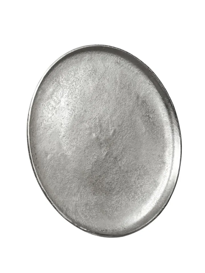 MARELIDA Dekoschalen<Dekoteller Dekotablett runder Kerzenteller Aluminium D: 30cm in silber