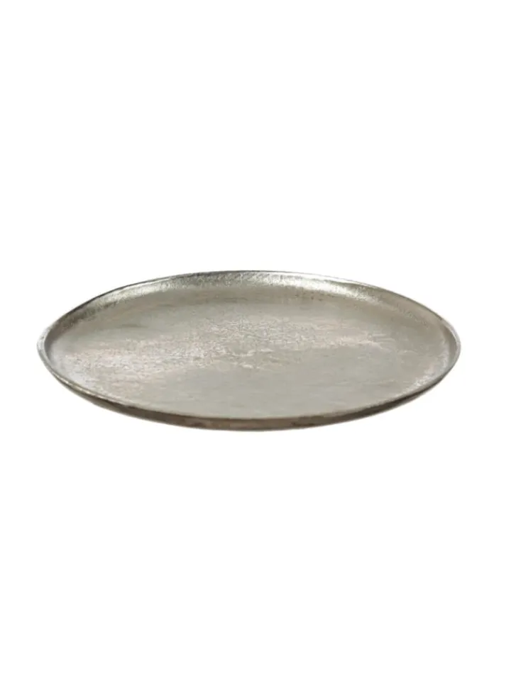 MARELIDA Dekoschalen<Dekoteller Dekotablett runder Kerzenteller Aluminium D: 20cm in silber