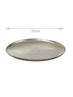 MARELIDA Dekoschalen<Dekoteller Dekotablett runder Kerzenteller Aluminium D: 20cm in silber