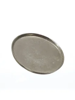 MARELIDA Dekoschalen<Dekoteller Dekotablett runder Kerzenteller Aluminium D: 20cm in silber