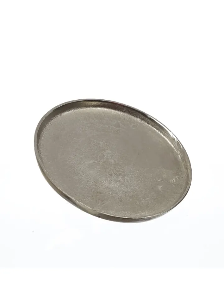 MARELIDA Dekoschalen<Dekoteller Dekotablett runder Kerzenteller Aluminium D: 20cm in silber