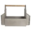 Clayre & Eef Gartendekoration<Deko-Werkzeugkasten in Grau - (B)50 x (H)35 x (T)23 cm