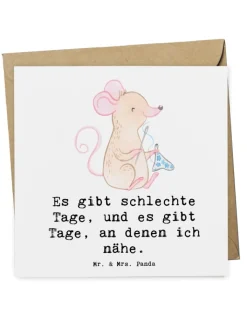 Mr. & Mrs. Panda Partyzubehör & -Dekoration<Deluxe Karte Maus Nähen mit Spruch in Weiß
