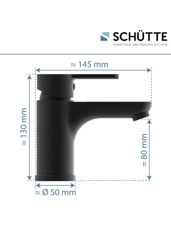 Franz Joseph Schütte Badarmaturen<DENVER Waschtischarmatur, Schwarz matt
