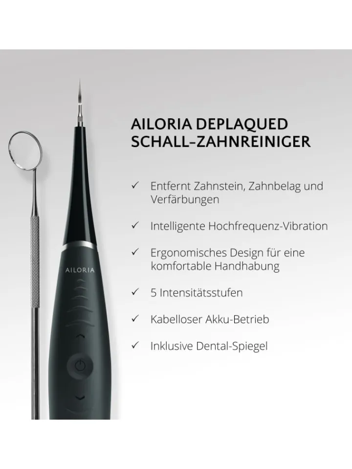 Ailoria Zahn & Mundpflege<DEPLAQUED Schall-Zahnreiniger in schwarz