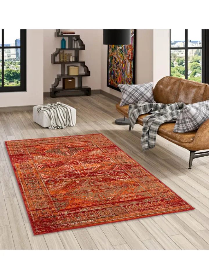 Pergamon Teppiche & Fußmatten<Designer Teppich Pop-Vintage Orient Bordüre in Terracotta